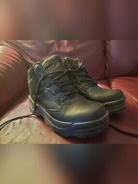 Galls Men's Black Leather Combat Boots Lace Up Round Toe US 8.5